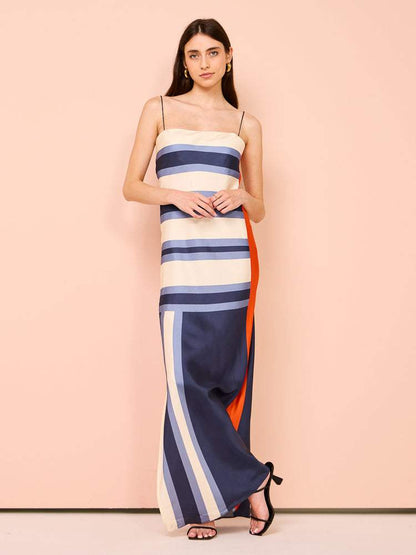 Blue striped fresh dress