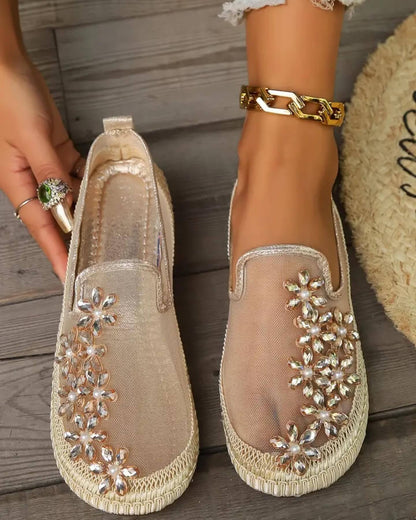 Gauze breathable rhinestone casual shoes