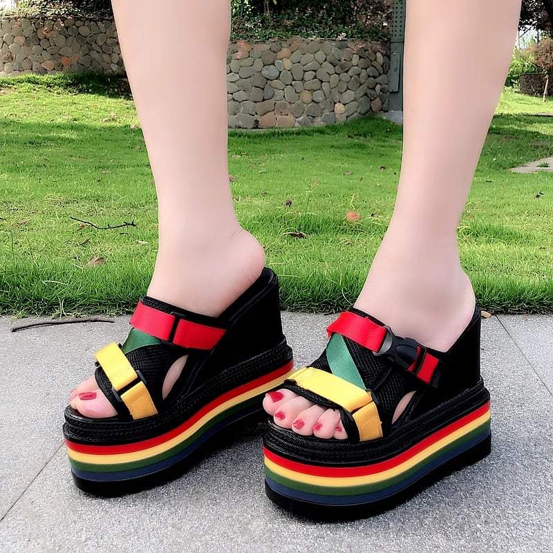 14cm height increasing color slippers