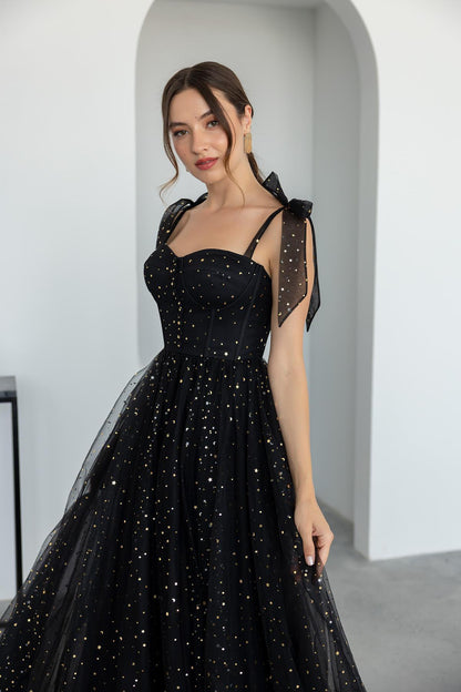 Spun rhinestone puffy dress