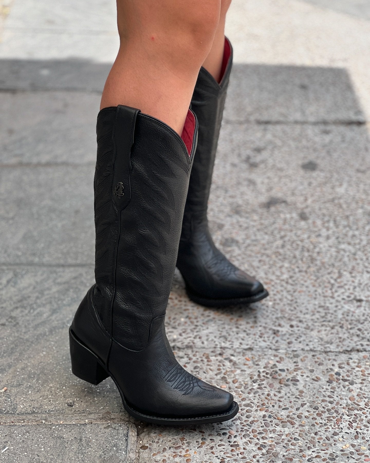 Black soft leather women's boots