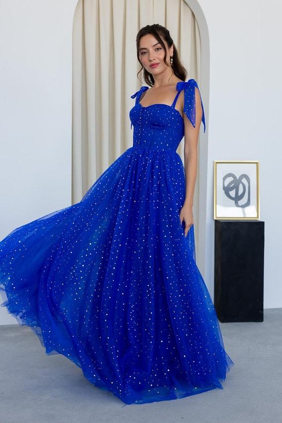 Spun rhinestone puffy dress