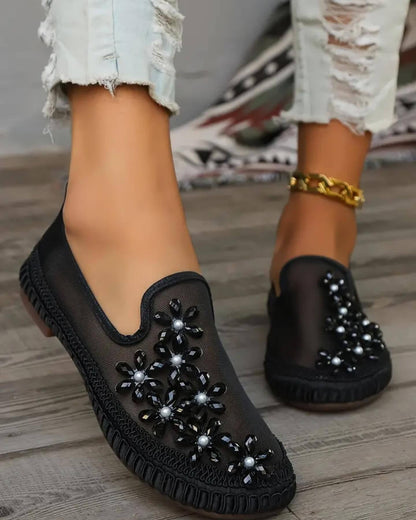 Gauze breathable rhinestone casual shoes