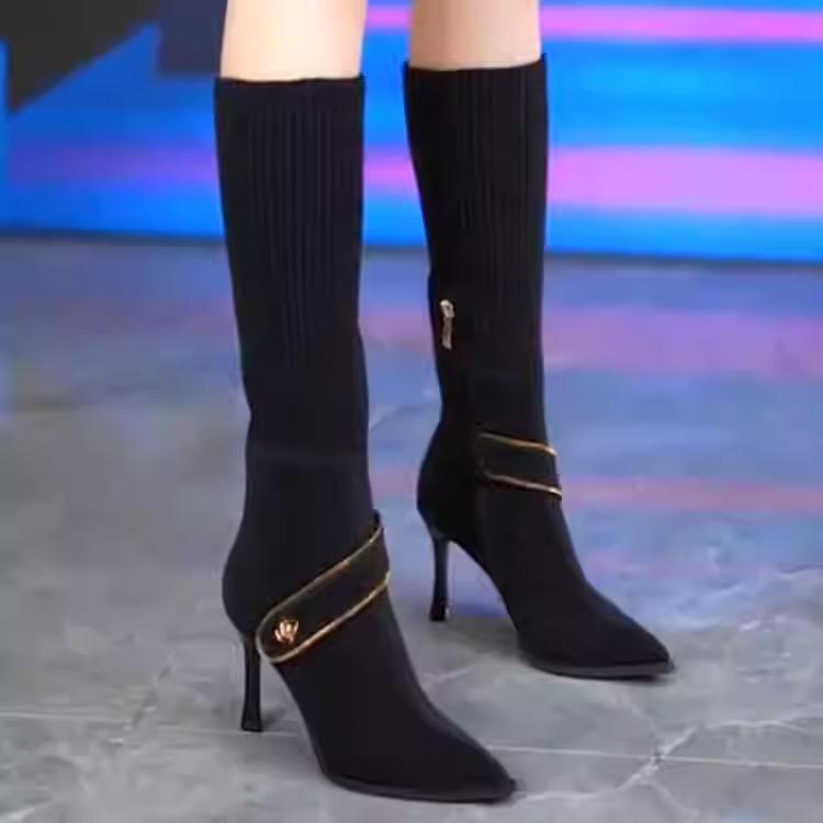 Adjustable elastic stocking boots for women