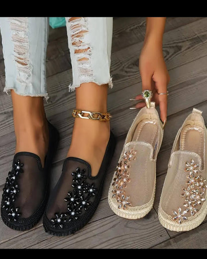 Gauze breathable rhinestone casual shoes