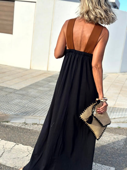 Camel strap dress