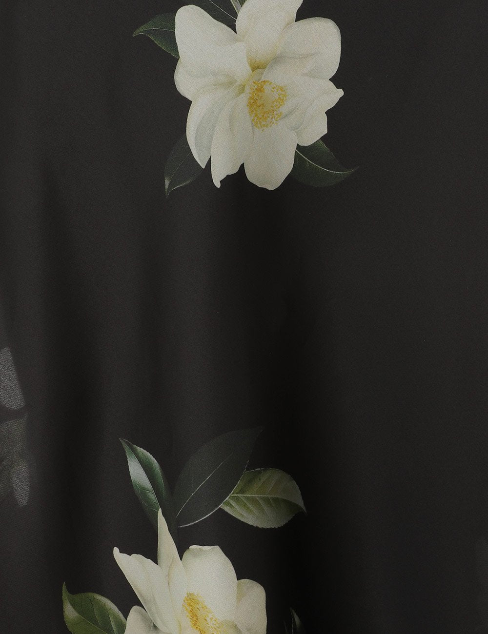 Camellia flower black long dress