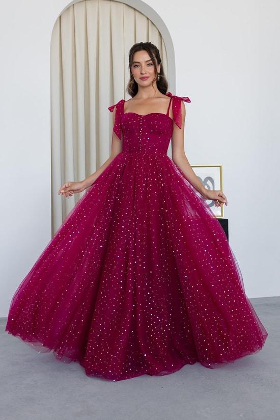 Spun rhinestone puffy dress