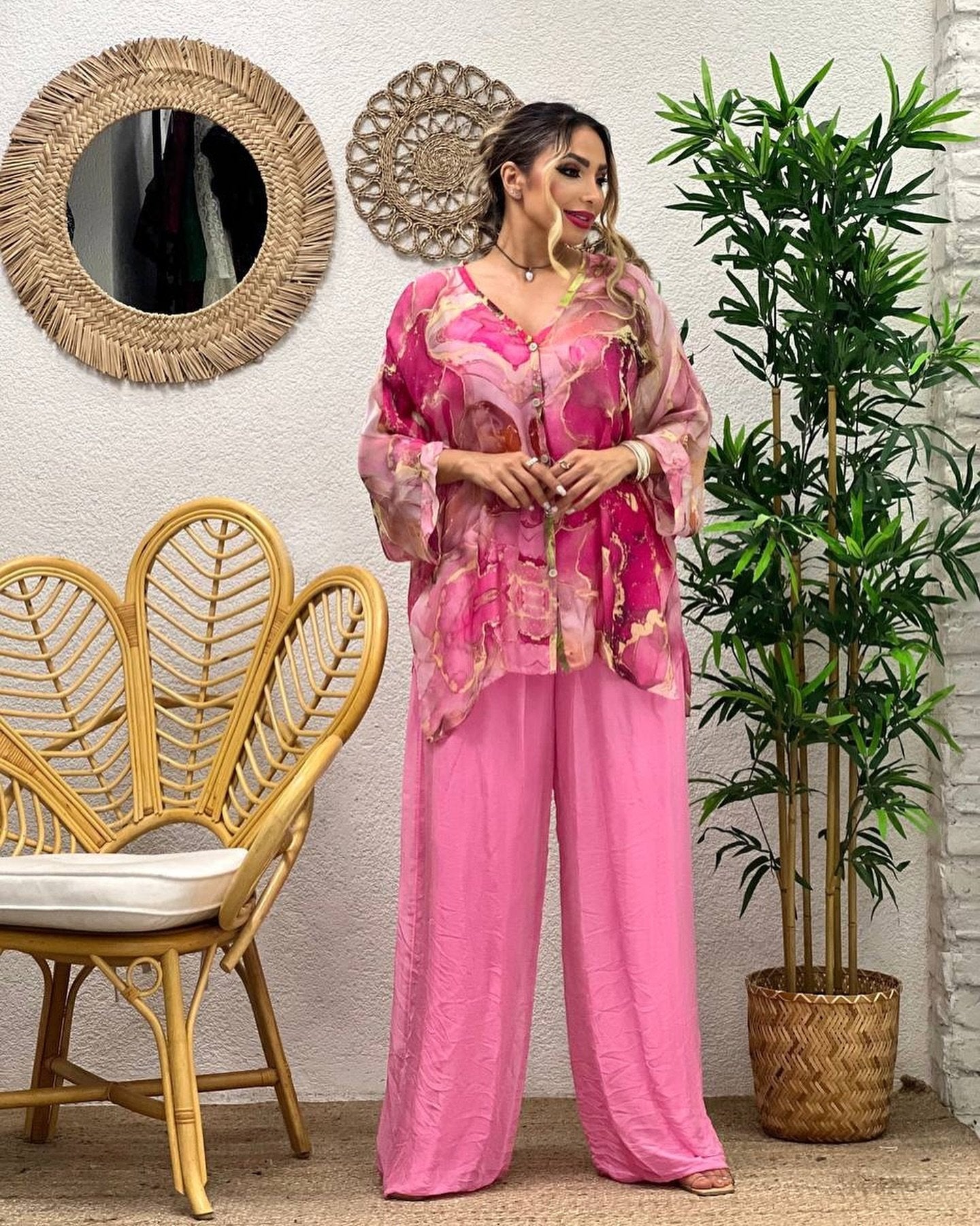 Light and elegant ice silk suit