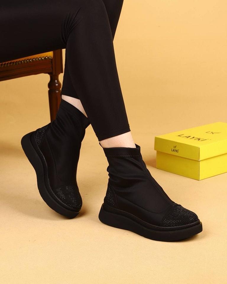 Elastic breathable diamond-studded casual shoes women's boots