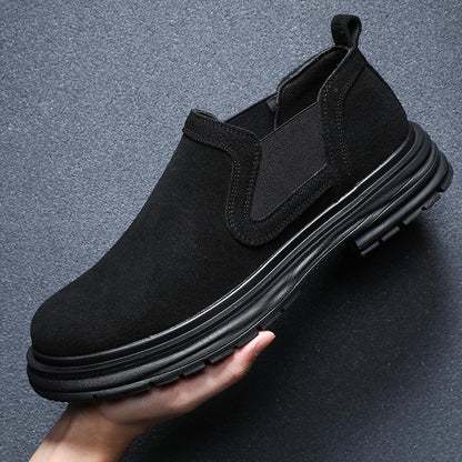 Black Leather Big Head Shoes