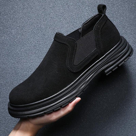 Black Leather Big Head Shoes