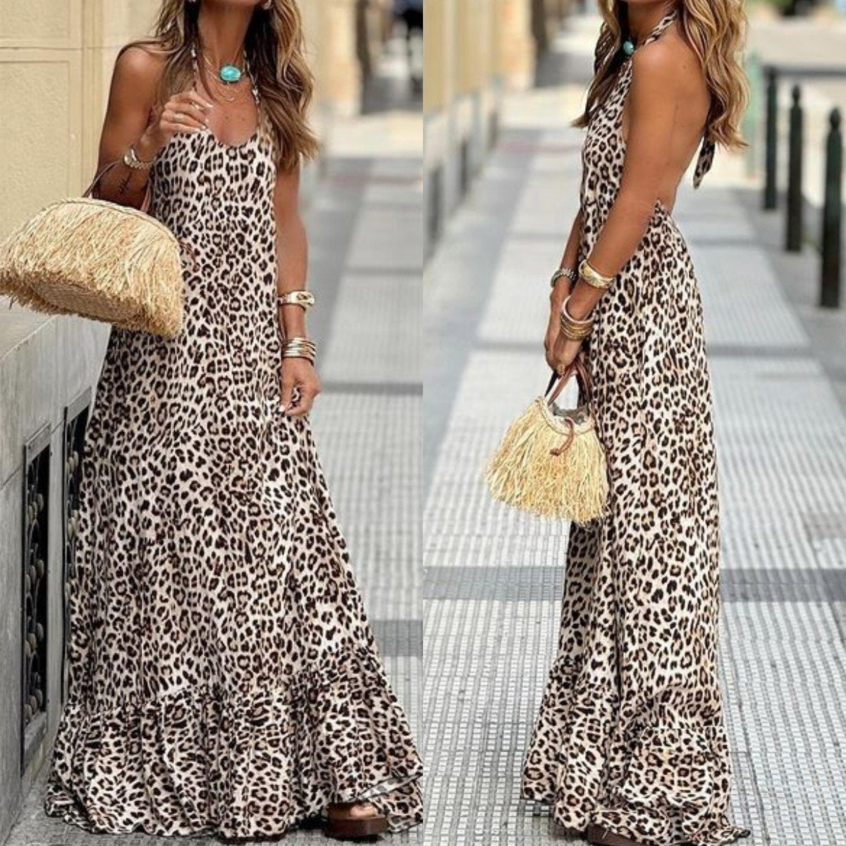 leopard print suspender skirt for women