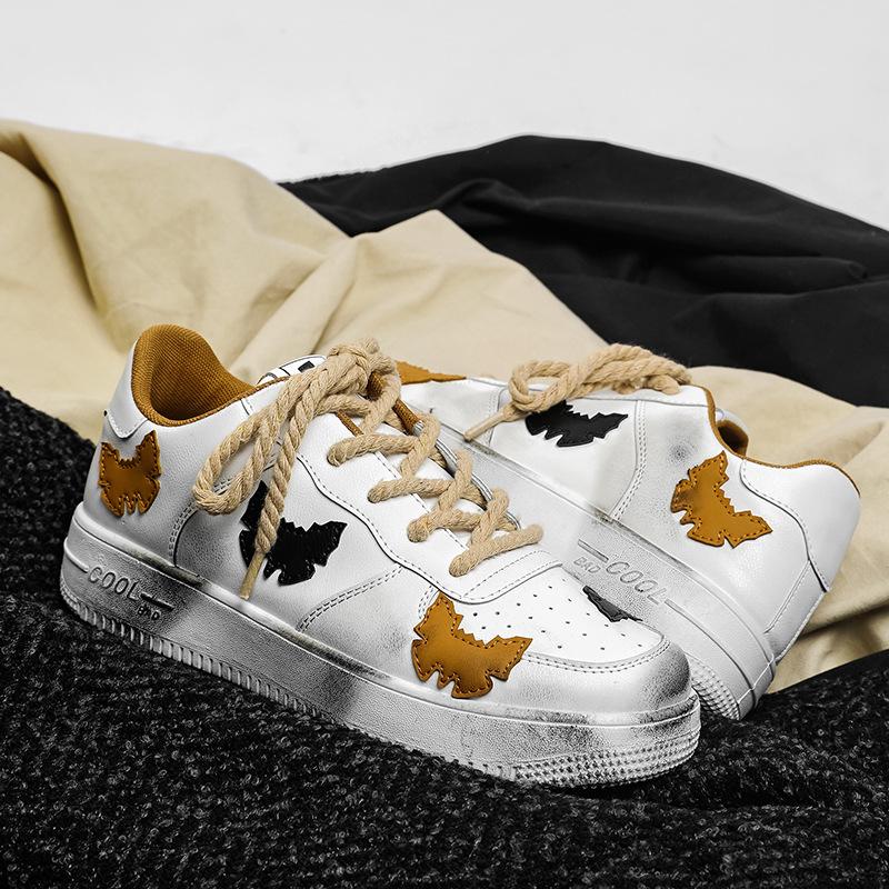Vintage Distressed White Butterfly Shoes