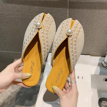 Lazy fish mouth sandals and half slippers