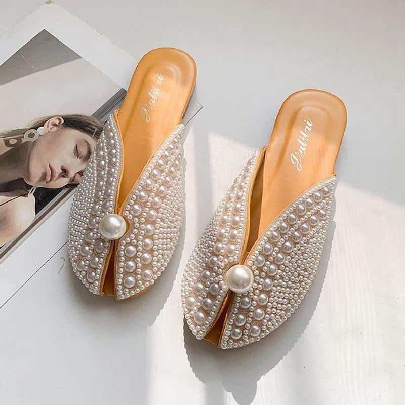 Lazy fish mouth sandals and half slippers