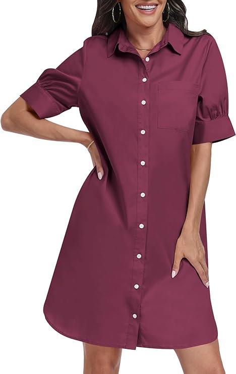 Short Sleeve Loose Tunic Dress