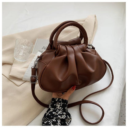Retro cloud pleated women's bag