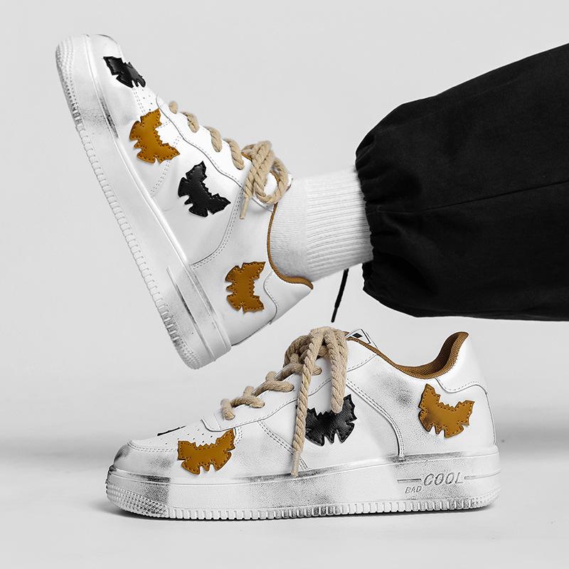 Vintage Distressed White Butterfly Shoes