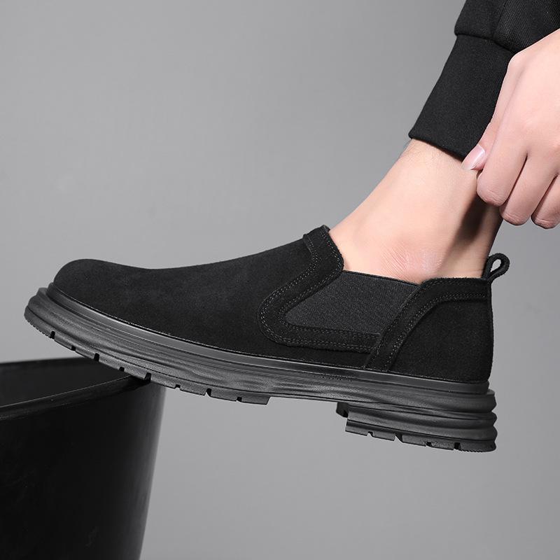 Black Leather Big Head Shoes