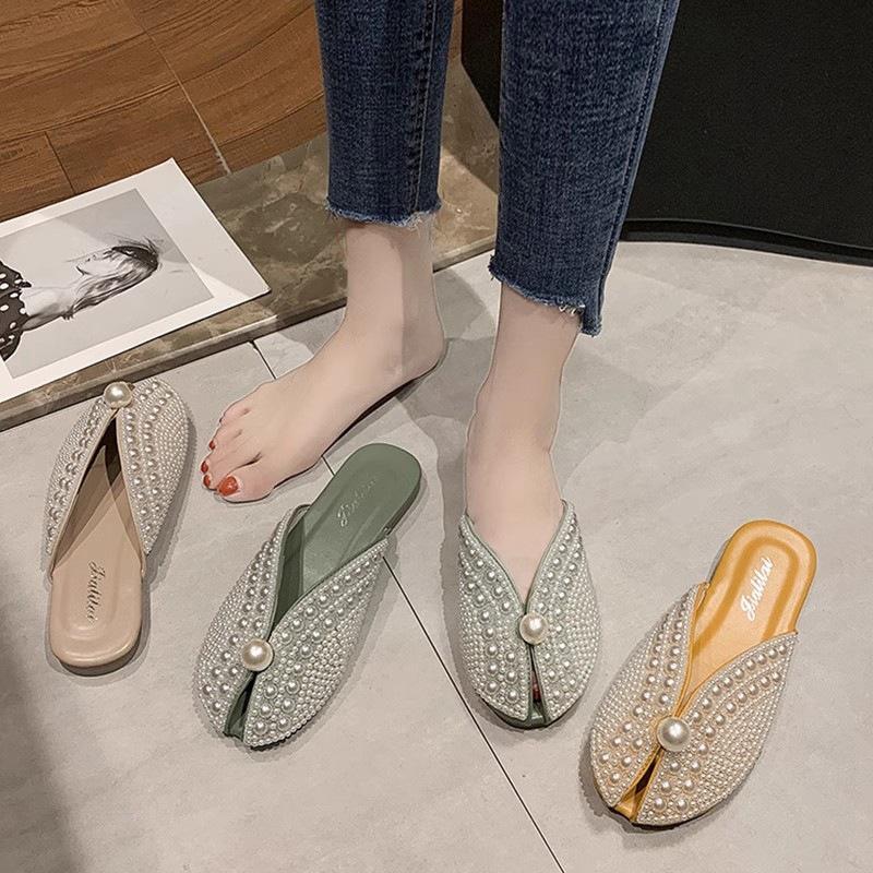 Lazy fish mouth sandals and half slippers