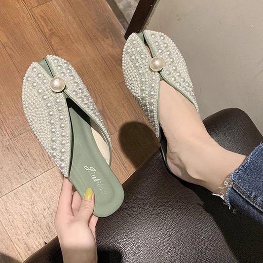 Lazy fish mouth sandals and half slippers