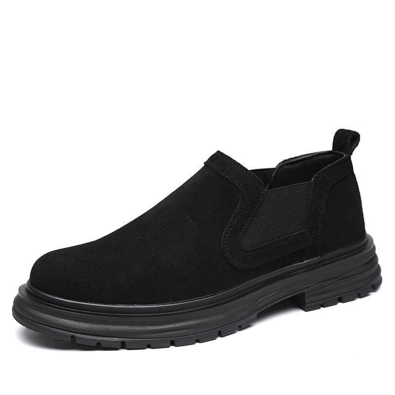 Black Leather Big Head Shoes