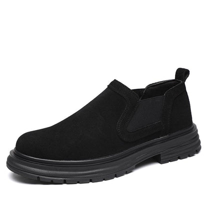Black Leather Big Head Shoes