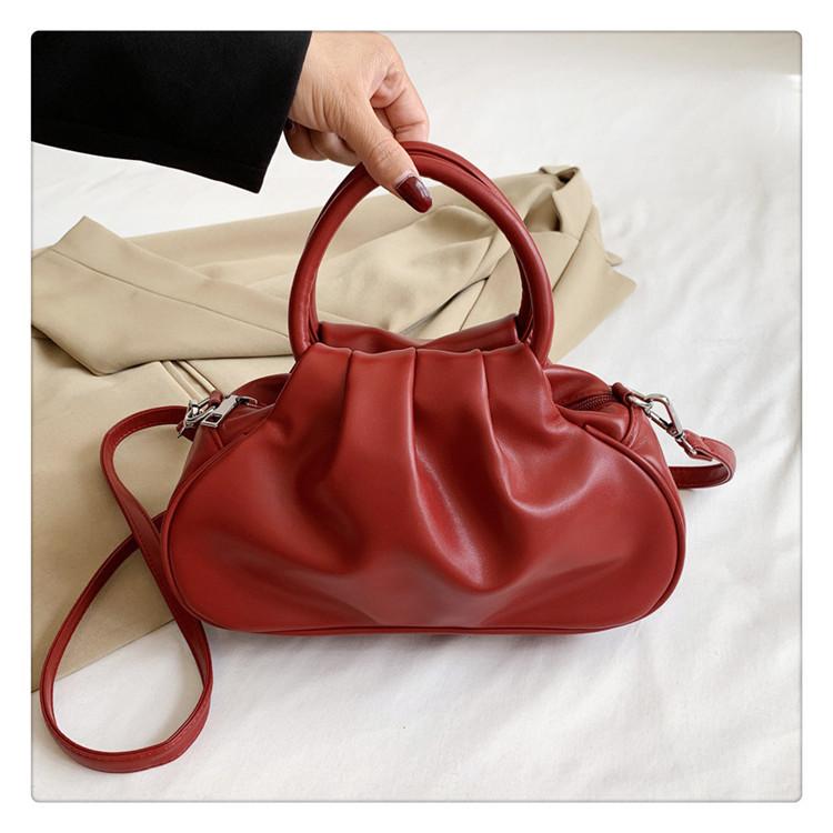Retro cloud pleated women's bag
