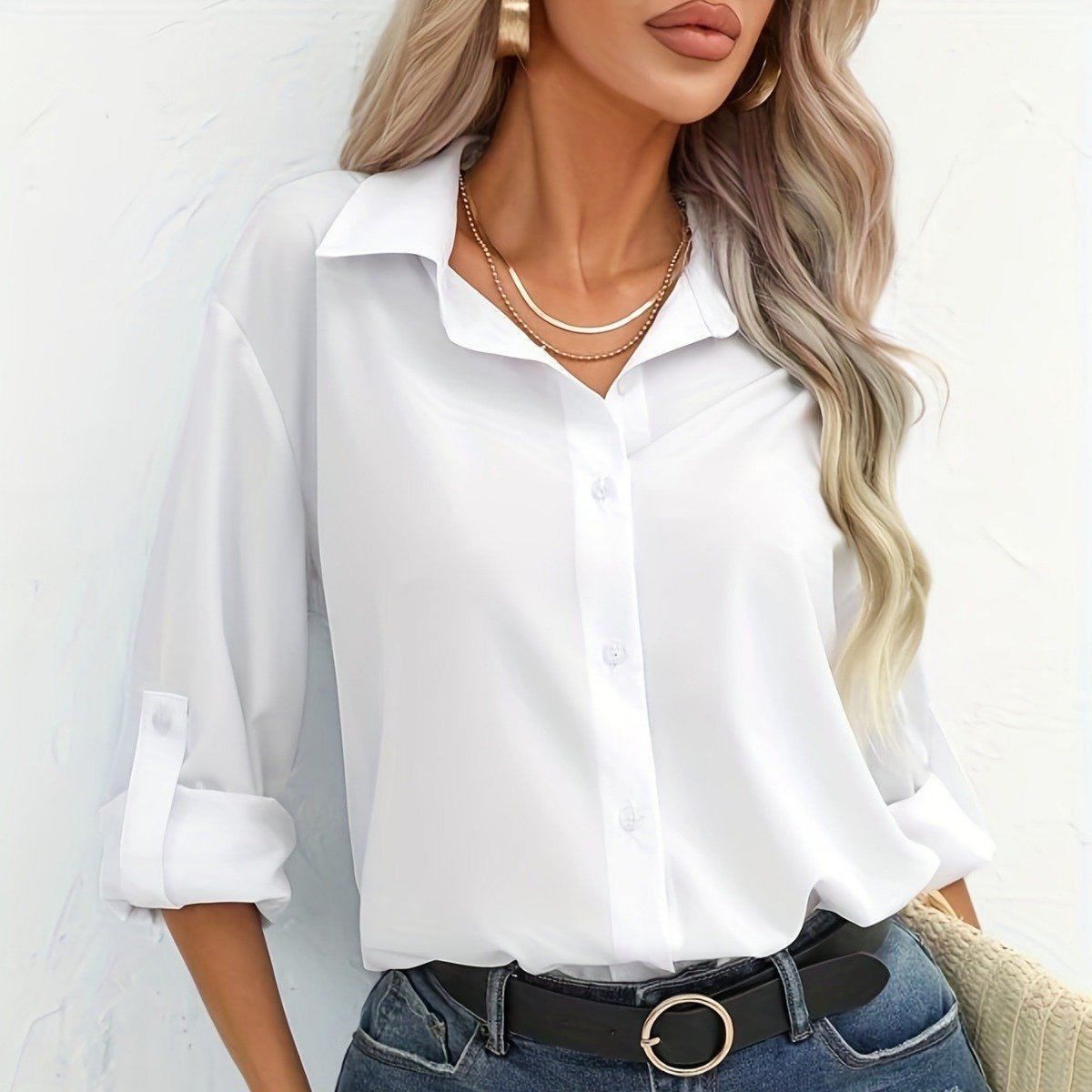 Women's plus size cotton shirt