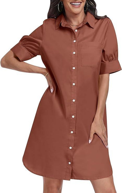 Short Sleeve Loose Tunic Dress