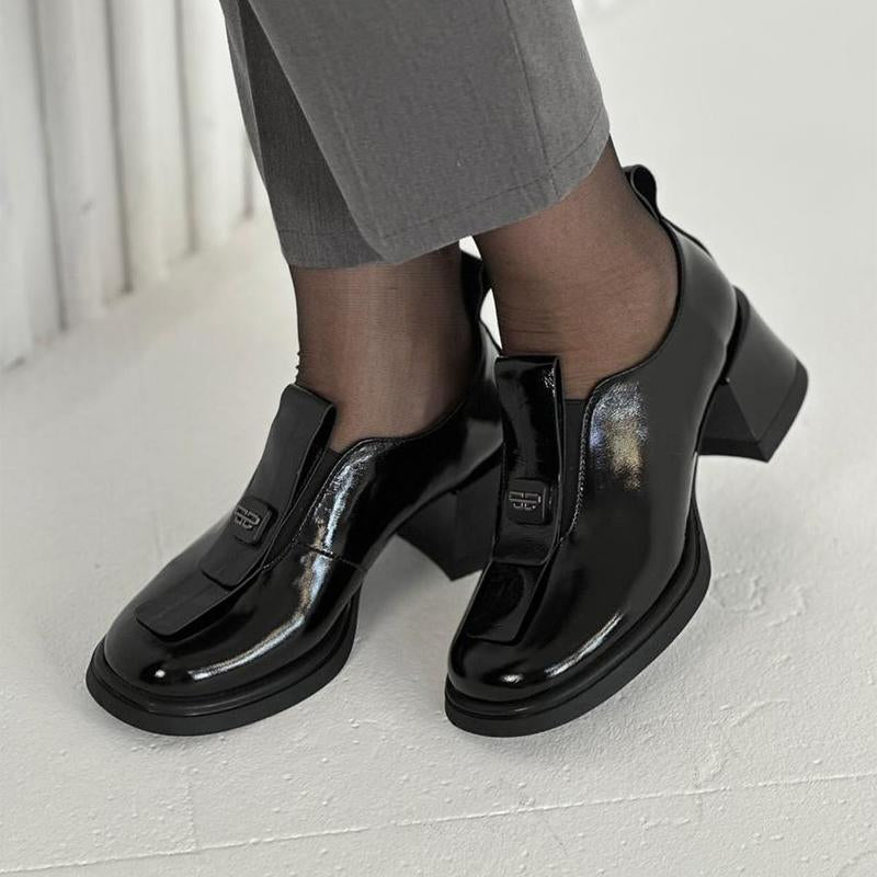 Thick Heel Slip-on High-heeled Shoes