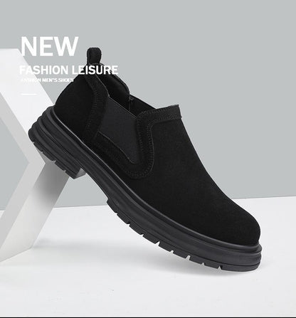 Black Leather Big Head Shoes