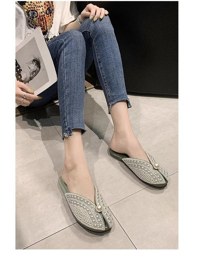 Lazy fish mouth sandals and half slippers