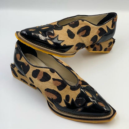 Women's Fashion Pointed Leopard Thick Heel Shoes