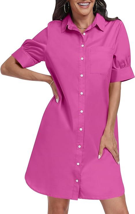 Short Sleeve Loose Tunic Dress