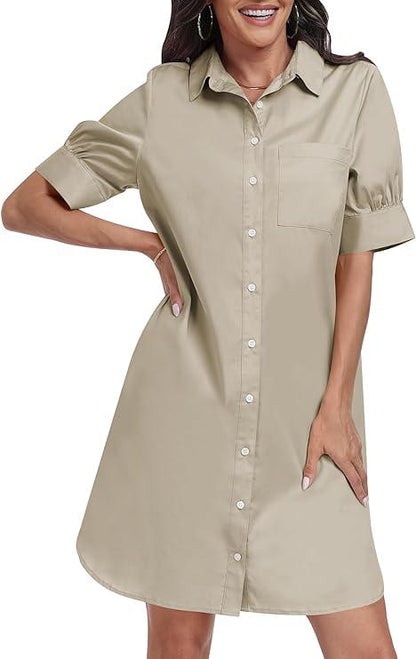 Short Sleeve Loose Tunic Dress