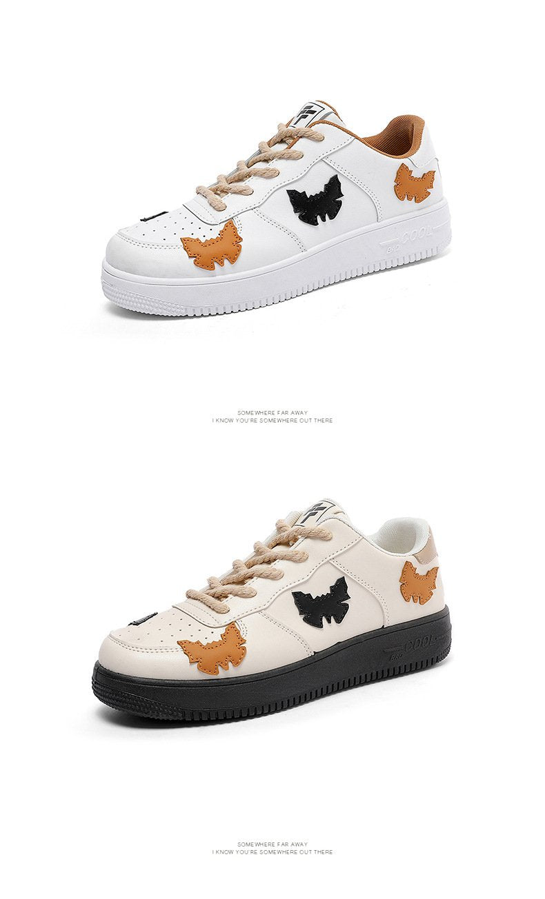 Vintage Distressed White Butterfly Shoes