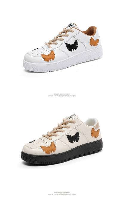 Vintage Distressed White Butterfly Shoes