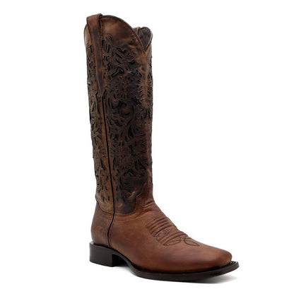 Retro Square Toe Western Boots