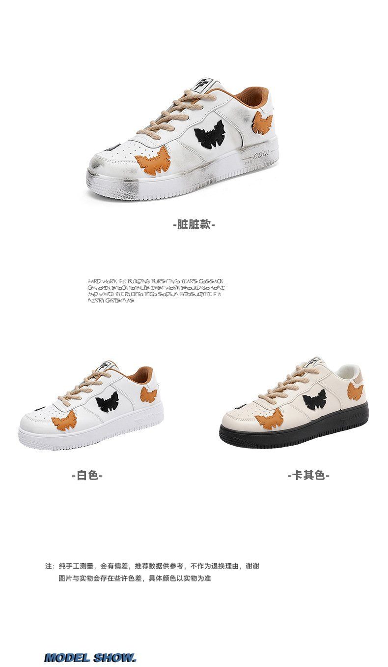 Vintage Distressed White Butterfly Shoes