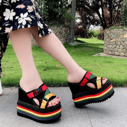 14cm height increasing color slippers