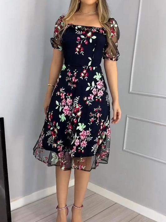 Floral embroidered dress