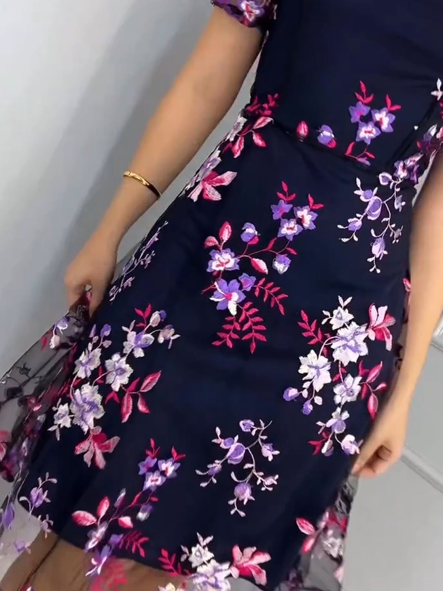 Floral embroidered dress