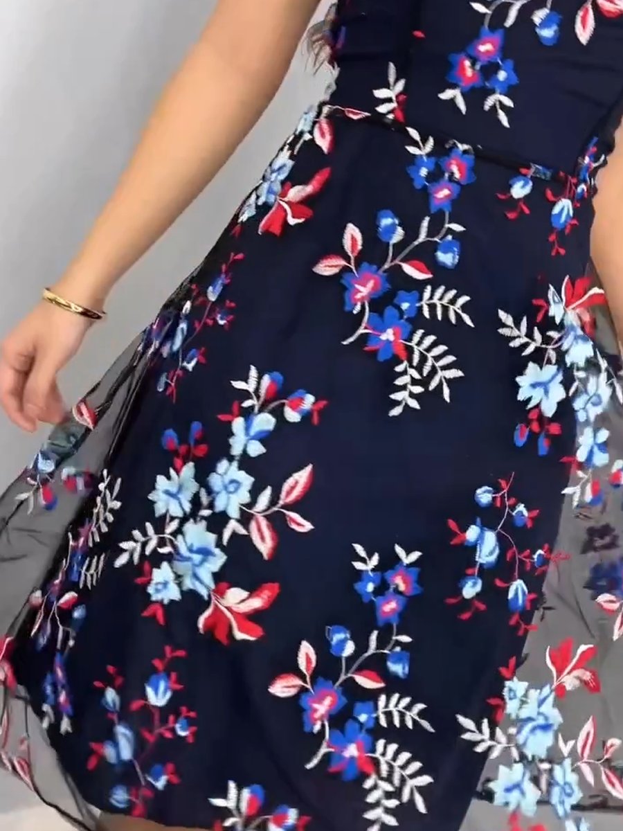 Floral embroidered dress