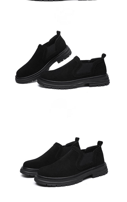 Black Leather Big Head Shoes