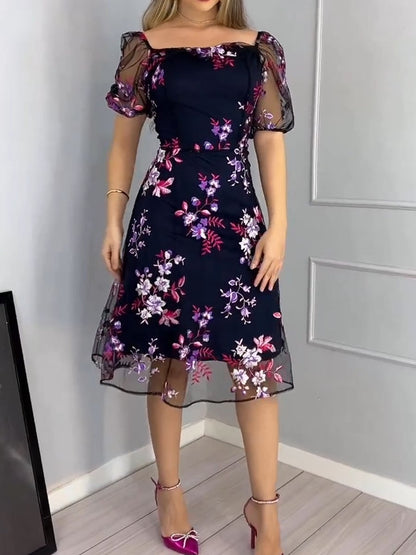 Floral embroidered dress