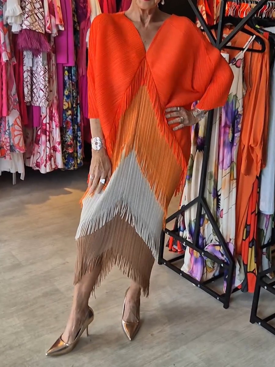 Fringed long skirt