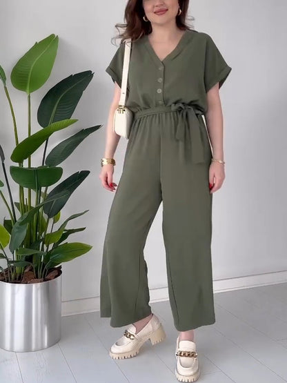 Waist-cinching jumpsuit