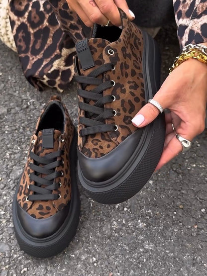 Autumn new soft-soled leopard print casual shoes and sneakers